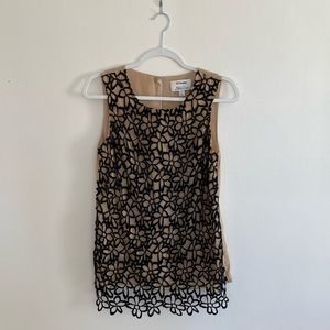 Lela Rose by Neiman Marcus Lace Sleeveless Blouse size S